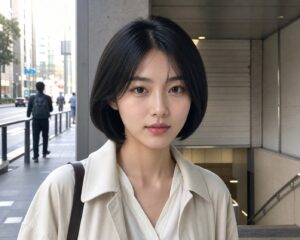 W02女生短鮑伯髮型-日常場景-01-通勤正面