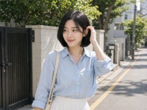 W02女生短鮑伯髮型-日常場景-19-街邊撥髮