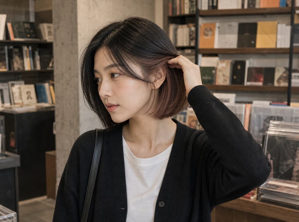 W02女生短鮑伯髮型-染髮變化-18-玫瑰棕內層染