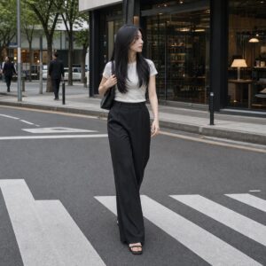 W14女生低層次長直髮 日常場景 04 全身街拍