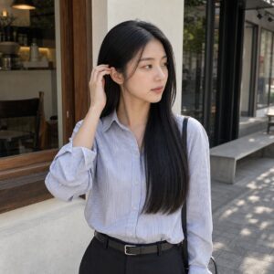 W14女生低層次長直髮 日常場景 15 街邊耳掛