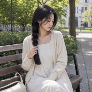 W14女生低層次長直髮 日常場景 19 鬆辮造型
