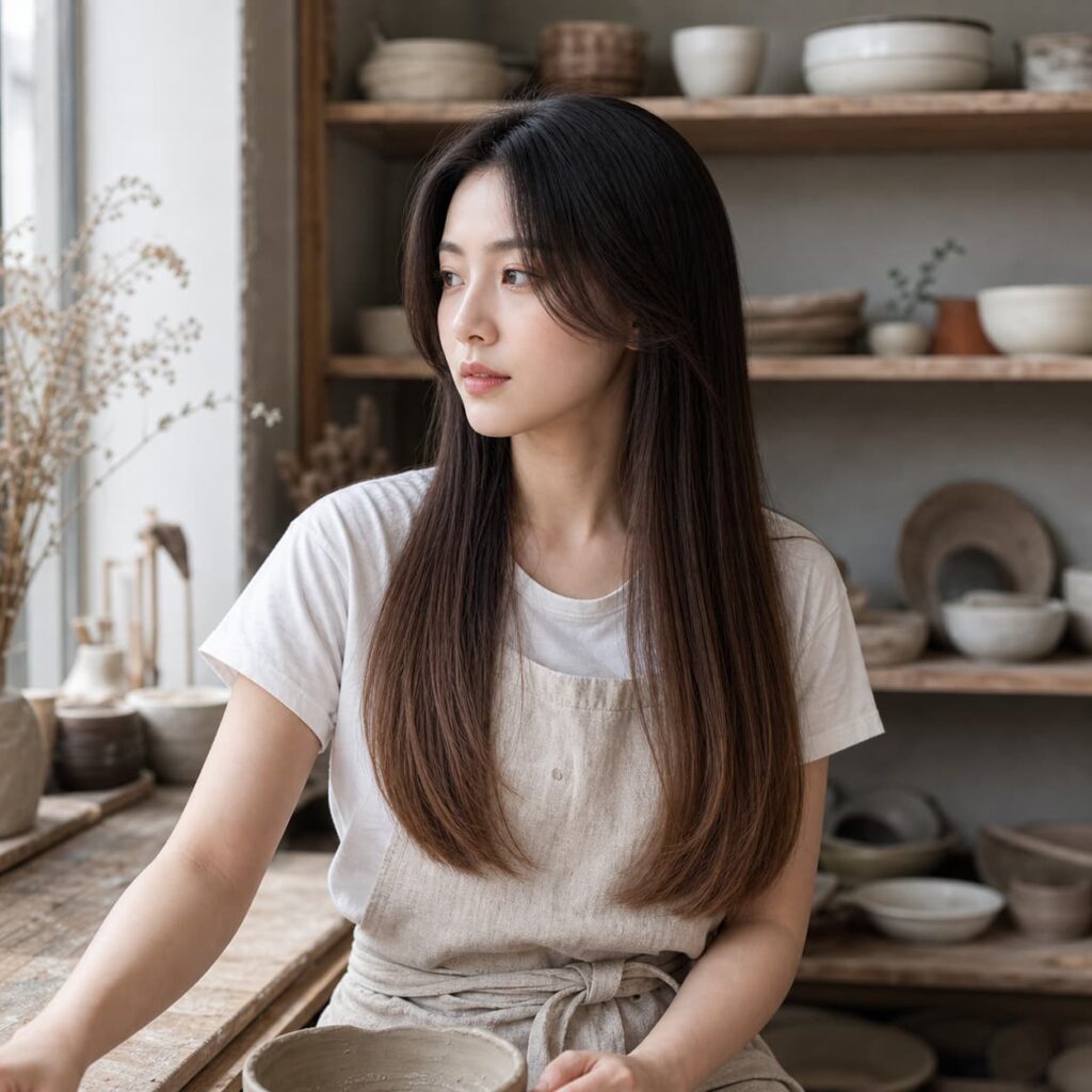 W14女生低層次長直髮 染髮變化 15 自然髮尾漸層