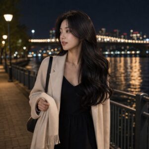 女性大波浪長髮日常照片
