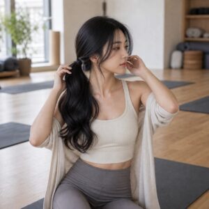 女性大波浪長髮日常照片