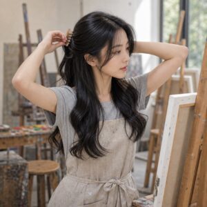 女性大波浪長髮日常照片