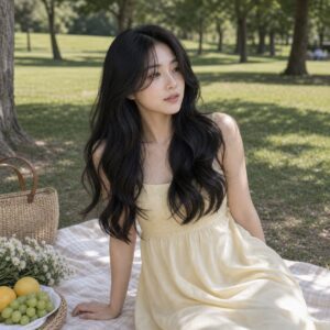女性大波浪長髮日常照片