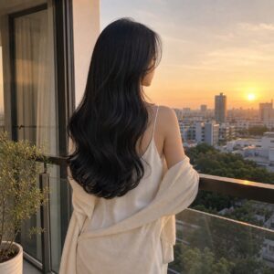 女性大波浪長髮日常照片