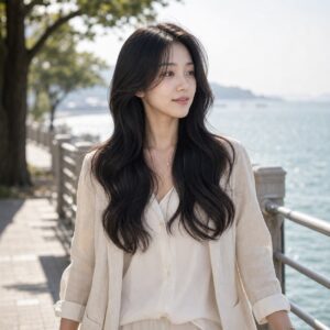 女性大波浪長髮日常照片
