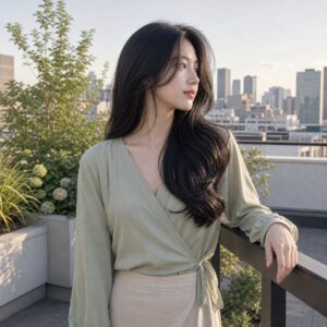 女性大波浪長髮日常照片