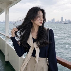女性大波浪長髮日常照片