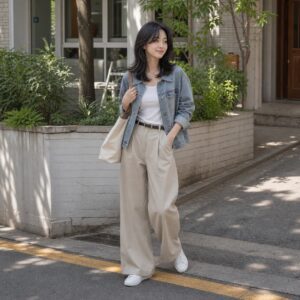 W08女生羽毛剪中長髮 日常場景 14 週末街景