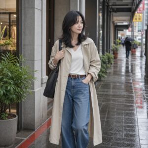 W08女生羽毛剪中長髮 日常場景 15 騎樓街景