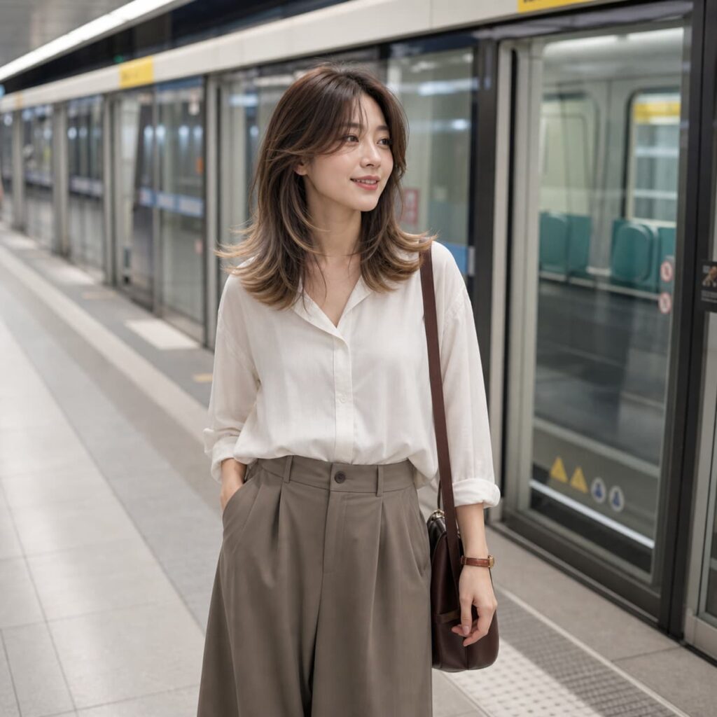 W08女生羽毛剪中長髮 染髮變化 14 蜂蜜米棕髮尾