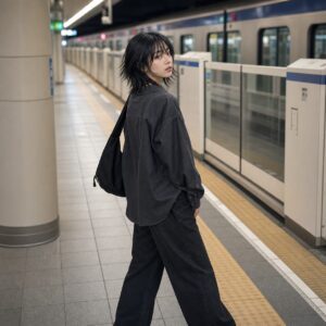 W10女生狼尾中短髮 日常場景 11 月台