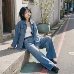 W10女生狼尾中短髮 日常場景 14 週末街景