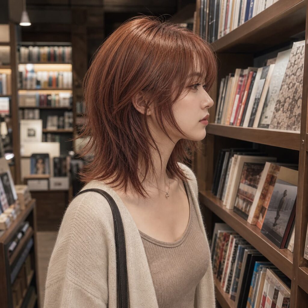 W10女生狼尾中短髮 染髮變化 09 銅棕