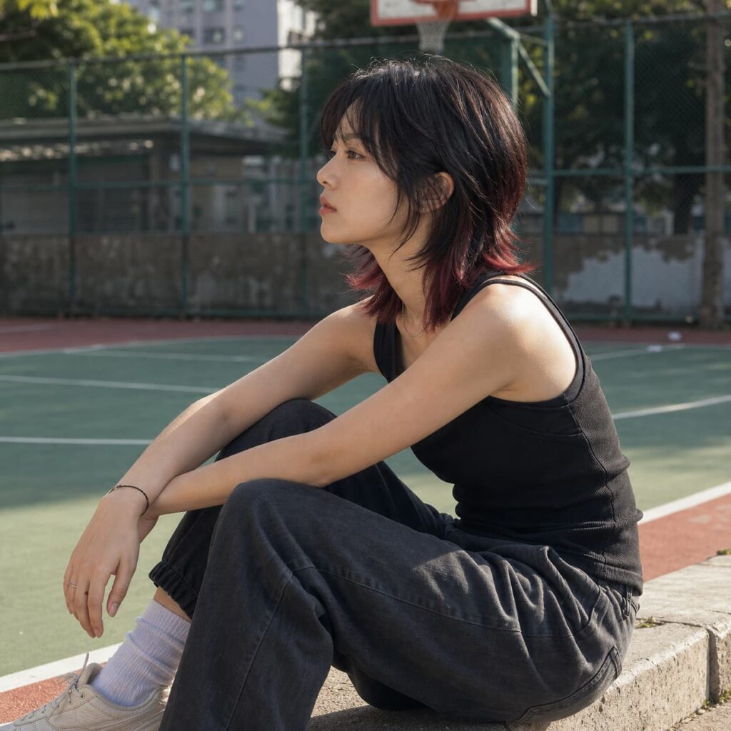 W10女生狼尾中短髮 染髮變化 18 莓果紅棕髮尾染