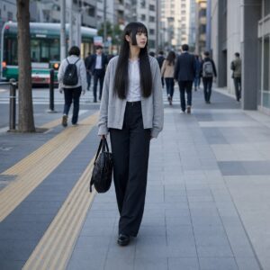 W17女生公主切長髮 日常場景 04 通勤全身