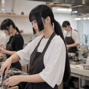 W17女生公主切長髮 日常場景 10 低馬尾