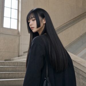 W17女生公主切長髮 日常場景 24 低角度俯視