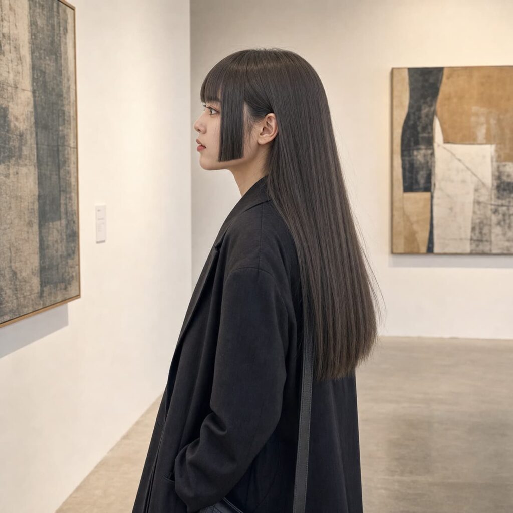 W17女生公主切長髮 染髮變化 02 亞麻灰棕