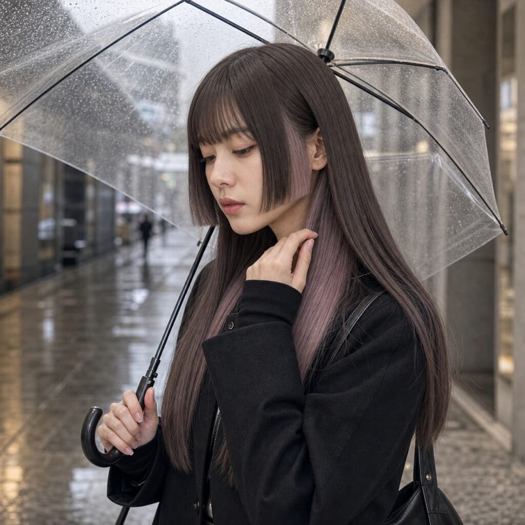 W17女生公主切長髮 染髮變化 18 粉紫灰內層染