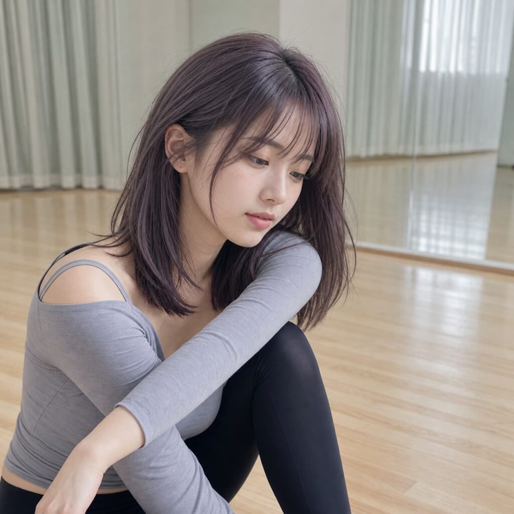 W20女生法式瀏海中長髮 染髮變化 21 煙燻薰衣草灰