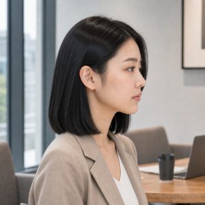 W04女生中短鮑伯髮型 日常場景 02 辦公室