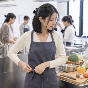 W04女生中短鮑伯髮型 日常場景 19 料理教室半綁