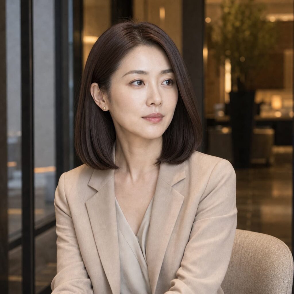 W04女生中短鮑伯髮型 染髮變化 02 巧克力棕