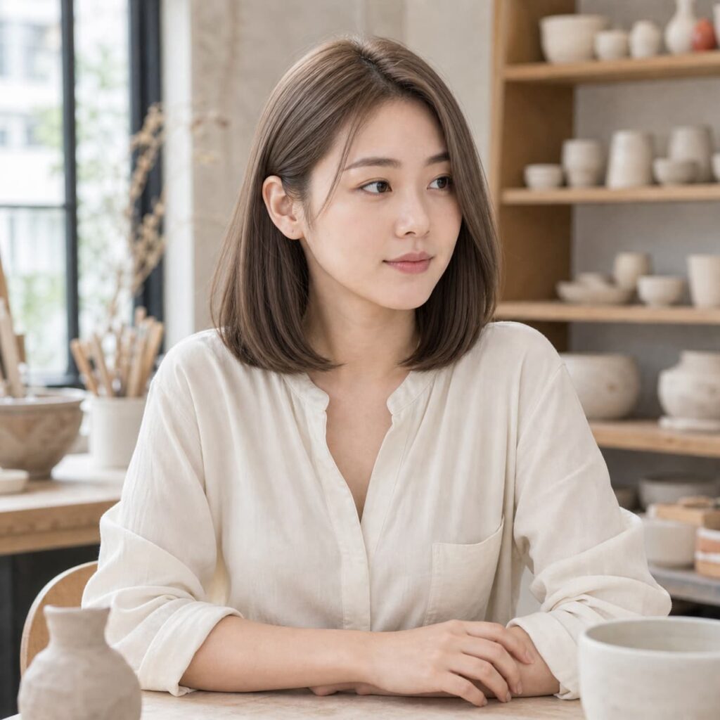 W04女生中短鮑伯髮型 染髮變化 03 奶茶米棕