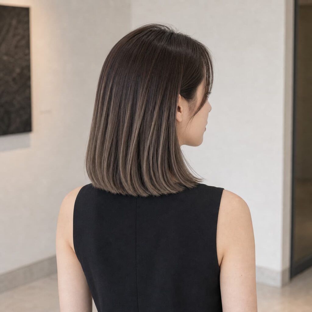 W04女生中短鮑伯髮型 染髮變化 04 冷米棕手刷染