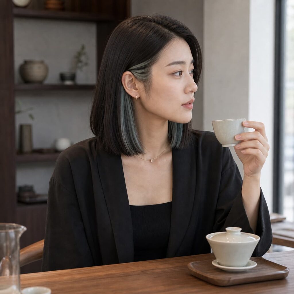 W04女生中短鮑伯髮型 染髮變化 25 薄荷灰耳圈染