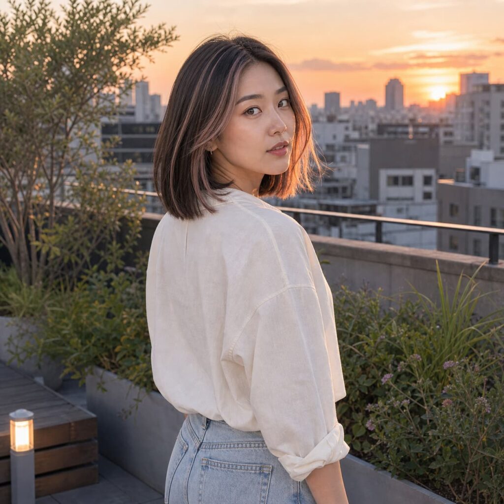 W04女生中短鮑伯髮型 染髮變化 26 玫瑰金細挑染