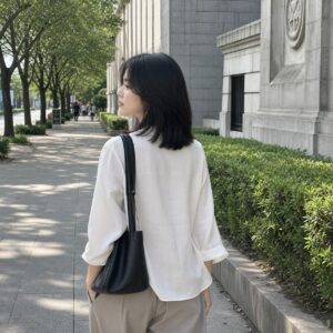 W06女生中短低層次髮型 日常場景 06 美術館步道