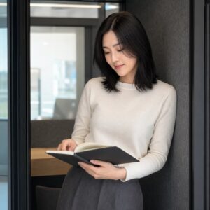 W06女生中短低層次髮型 日常場景 22 共享辦公電話亭