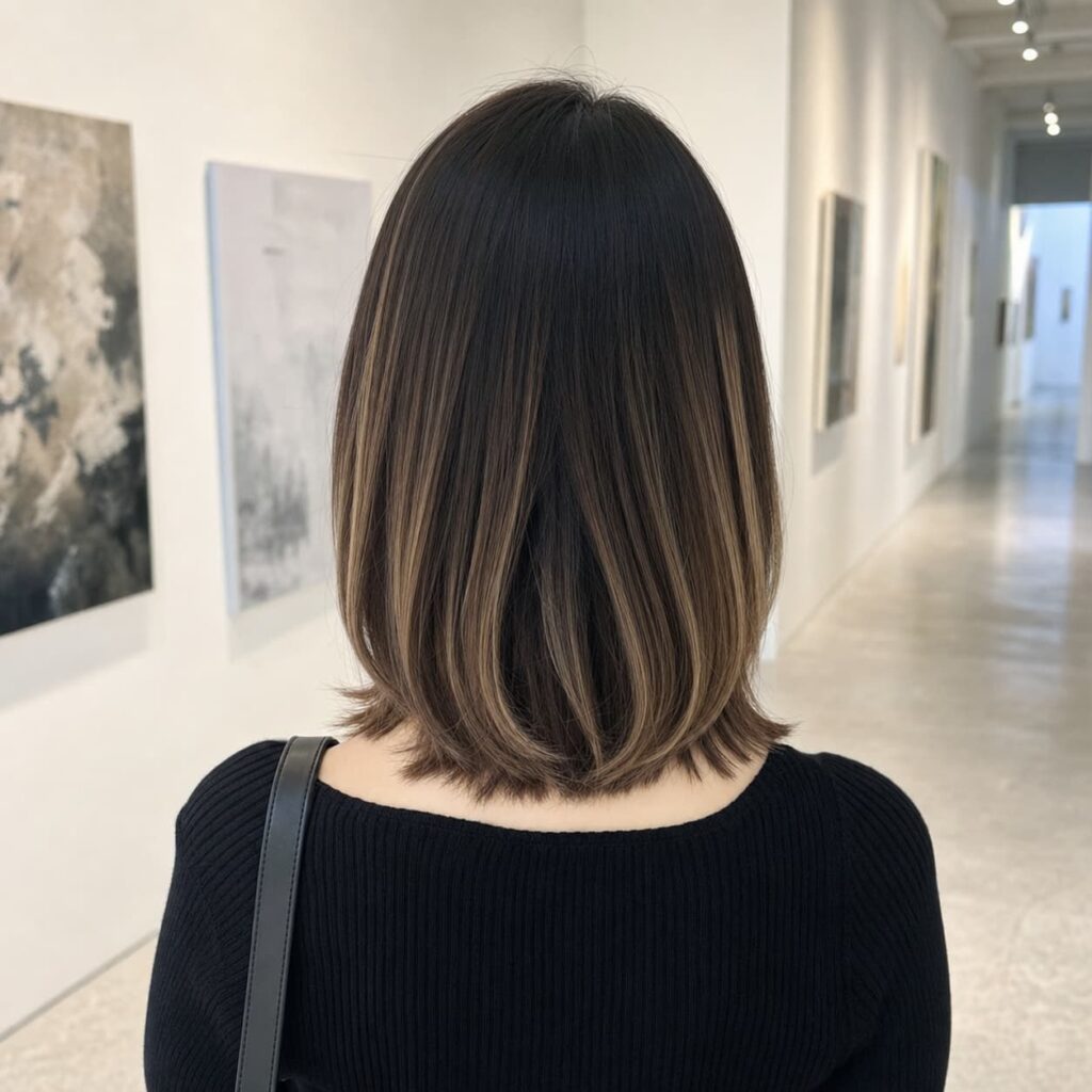 W06女生中短低層次髮型 染髮變化 05 焦糖手刷染