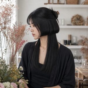 W18女生水母頭髮型 日常場景 11 半綁髮夾