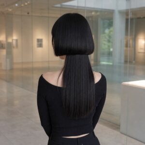W18女生水母頭髮型 日常場景 12 玻璃展間背面