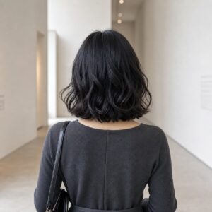 W05女生中短鮑伯微捲髮型 日常場景 05 極簡展間