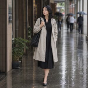 W05女生中短鮑伯微捲髮型 日常場景 15 騎樓街景
