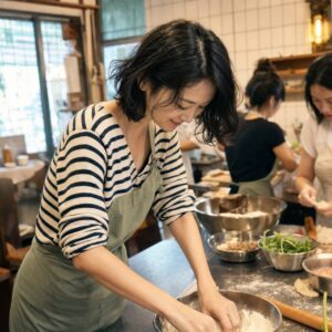W05女生中短鮑伯微捲髮型 日常場景 19 料理課程