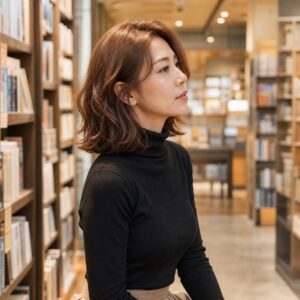 W05女生中短鮑伯微捲髮型 染髮變化 09 銅棕