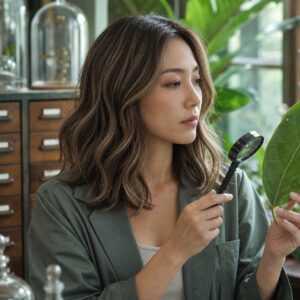W05女生中短鮑伯微捲髮型 染髮變化 24 奶油金細緻挑染
