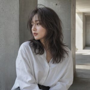 W12女生 Shag 中長髮 染髮變化 10 煙燻灰棕