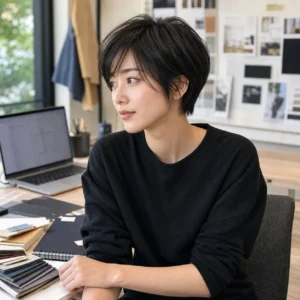 Bixie 精靈鮑伯，設計工作室・坐姿側前