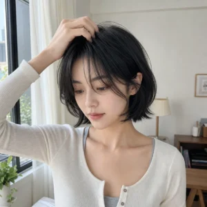 小貓短髮，居家窗邊・整理半身